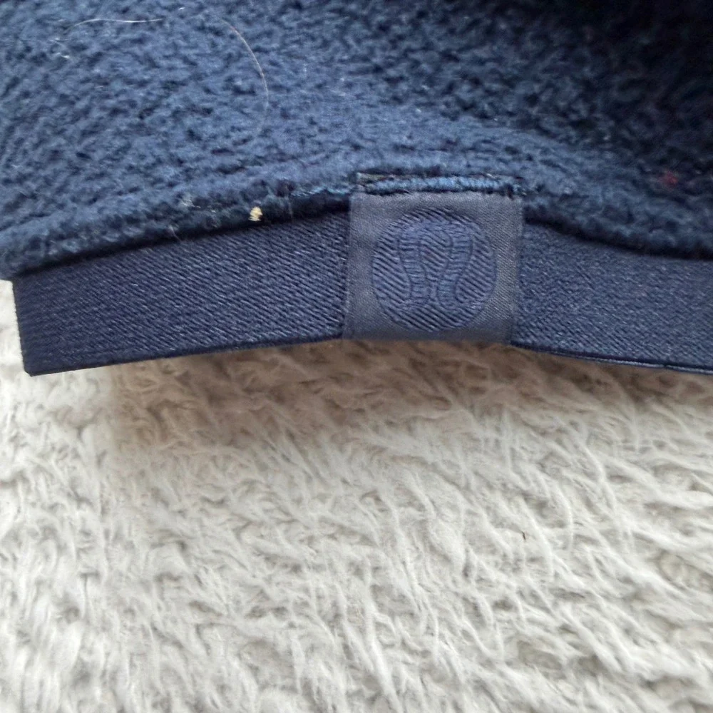 Lululemon Mens Oversized Fleece Half Zip Pullover Navy Blue LM3DTCS M
